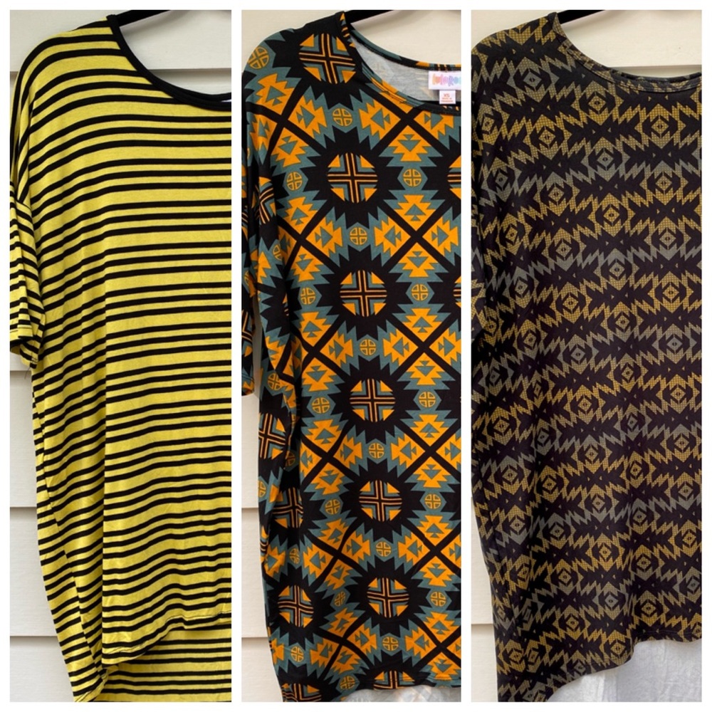 3 LuLaRoe tunics Irma XS fall
